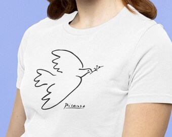 ピカソ 鳩 Tシャツ：平和の絵、コットンTシャツ - Etsy 日本