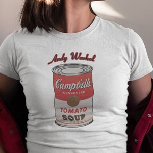 Andy Warhol tshirt, Andy Warhol Soup Shirt, Pop art t-shirt, Gifts for her, Warhol retro shirt, tumblr shirt, Aesthetic summer clothing