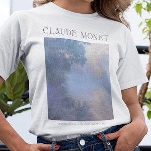 Chemise Claude Monet, impression minimaliste du matin sur la Seine, t-shirt pop art, cadeaux pour elle, chemise rétro, chemise tumblr, vêtements esthétiques