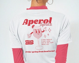 Aperol Spritz T-Shirt, Unisex T-Shirt, Aperol Drink Shirt, Sommer Pop Art Shirt Geschenk für sie Lustiges Retro Shirt Tumblr Ästhetische Kleidung