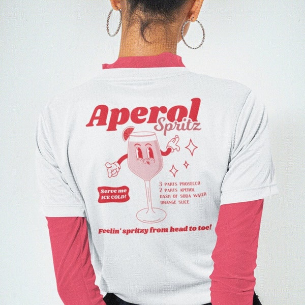 Aperol Spritz T Shirt, Unisex T Shirt, Aperol Drink shirt, Summer Pop art shirt Gift for her Funny Retro shirt tumblr Aesthetic clothing