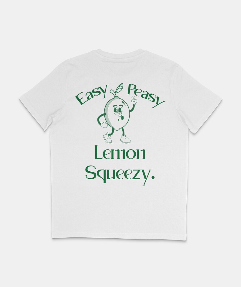 Add a touch of sunshine to your day with this Easy Peasy Lemon Squeezy t-shirt. The playful lemon graphic and lighthearted message capture the essence of summery fun. A perfect addition for any casual outfit, Salthree Shirts