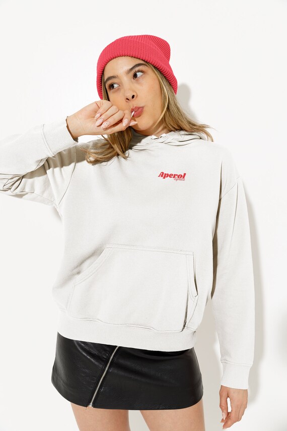 Felpa Con Cappuccio Unisex Aperol Spritz Team - Nera Taglia M - Regalo Divertente