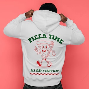 Sudadera con capucha de pizza, sudadera unisex, sudadera con capucha Pizza Time, sudadera pop art, regalo para ella, sudadera con capucha retro divertida, sudadera con capucha navideña, ropa estética