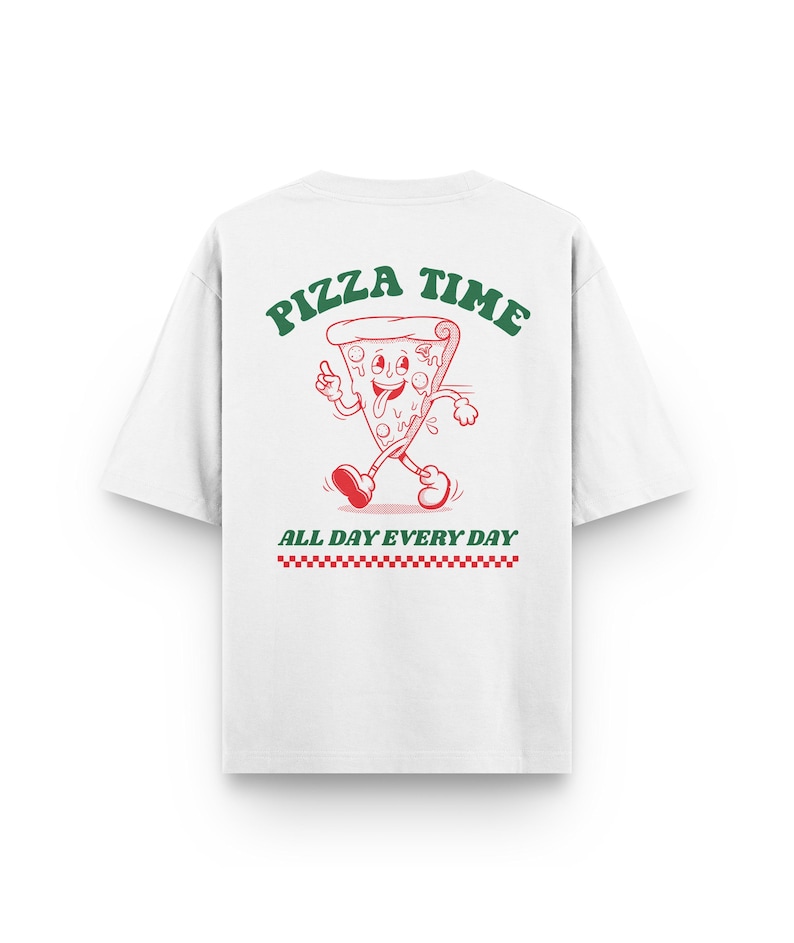 Oversized Pizza T Shirt, Unisex T Shirt, Pizza Time shirt, Summer shirt, Pop art shir,t Gift for her, Funny Retro shirt, Christmas clothing, Salthree shirts