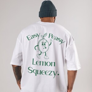 Oversized Lemon T Shirt, Unisex T Shirt, Easy Peasy Lemon Squeezy shirt, Summer shirt Pop art shirt Gift for her Funny Aesthetic Retro shirt, Salthree shirts