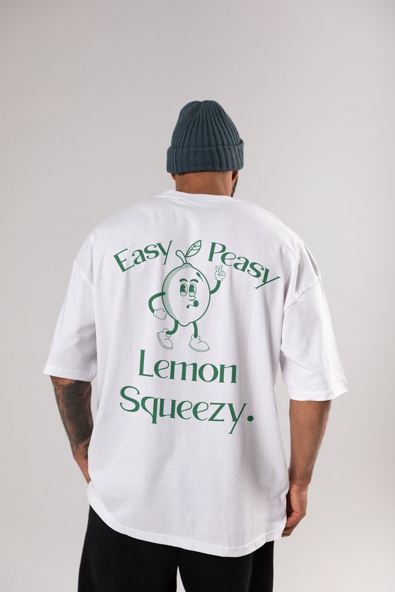 Oversized Lemon tshirt, Unisex T Shirt, Easy Peasy Lemon Squeezy shirt, Summer shirt Pop art shirt Gift for her Funny Aesthetic Retro shirt