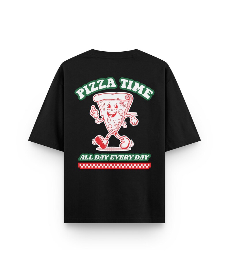 Oversized Pizza T Shirt, Unisex T Shirt, Pizza Time shirt, Summer shirt, Pop art shir,t Gift for her, Funny Retro shirt, Christmas clothing, Salthree shirts