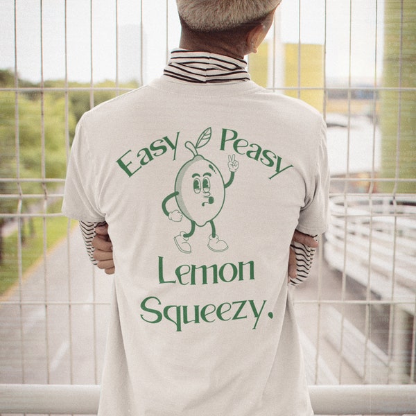 Lemon T Shirt, Unisex T Shirt, Easy Peasy Lemon Squeezy shirt, Summer shirt Pop art shirt Gift for her Funny Aesthetic Retro shirt tumblr