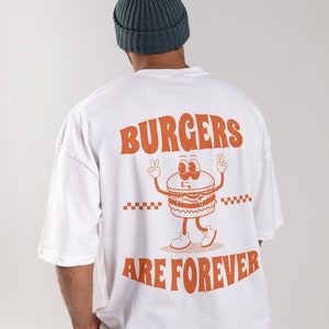 Camiseta grande de hambúrguer, camiseta unissex, camiseta Burger Time, camiseta de verão, camiseta pop art, presente para ela, camiseta retrô engraçada, roupa estética