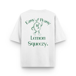 Oversized Lemon T Shirt, Unisex T Shirt, Easy Peasy Lemon Squeezy shirt, Summer shirt Pop art shirt Gift for her Funny Aesthetic Retro shirt, Salthree shirts