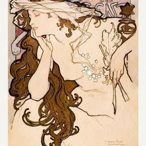 Mucha print Alphonse Mucha Artwork, Maria Artwork Mucha Alphonse, Cross Stitch pattern, Framed print, Panoramic Print, Wall Art, The seasons