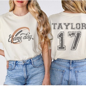 Custom Football Shirt, Personalized Football Sweatshirt, Football Sweater For Women, Football Aunt Tee, Game Day Tshirt, Custom Sport Top