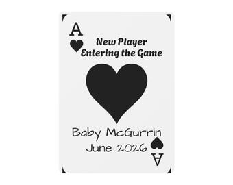 Spielkarte Schwangerschaftsankündigung, Poker-Karte für Großeltern-Babyankündigung, Neuheit-Babyankündigungsgeschenk, Baby offenbaren CardCustom