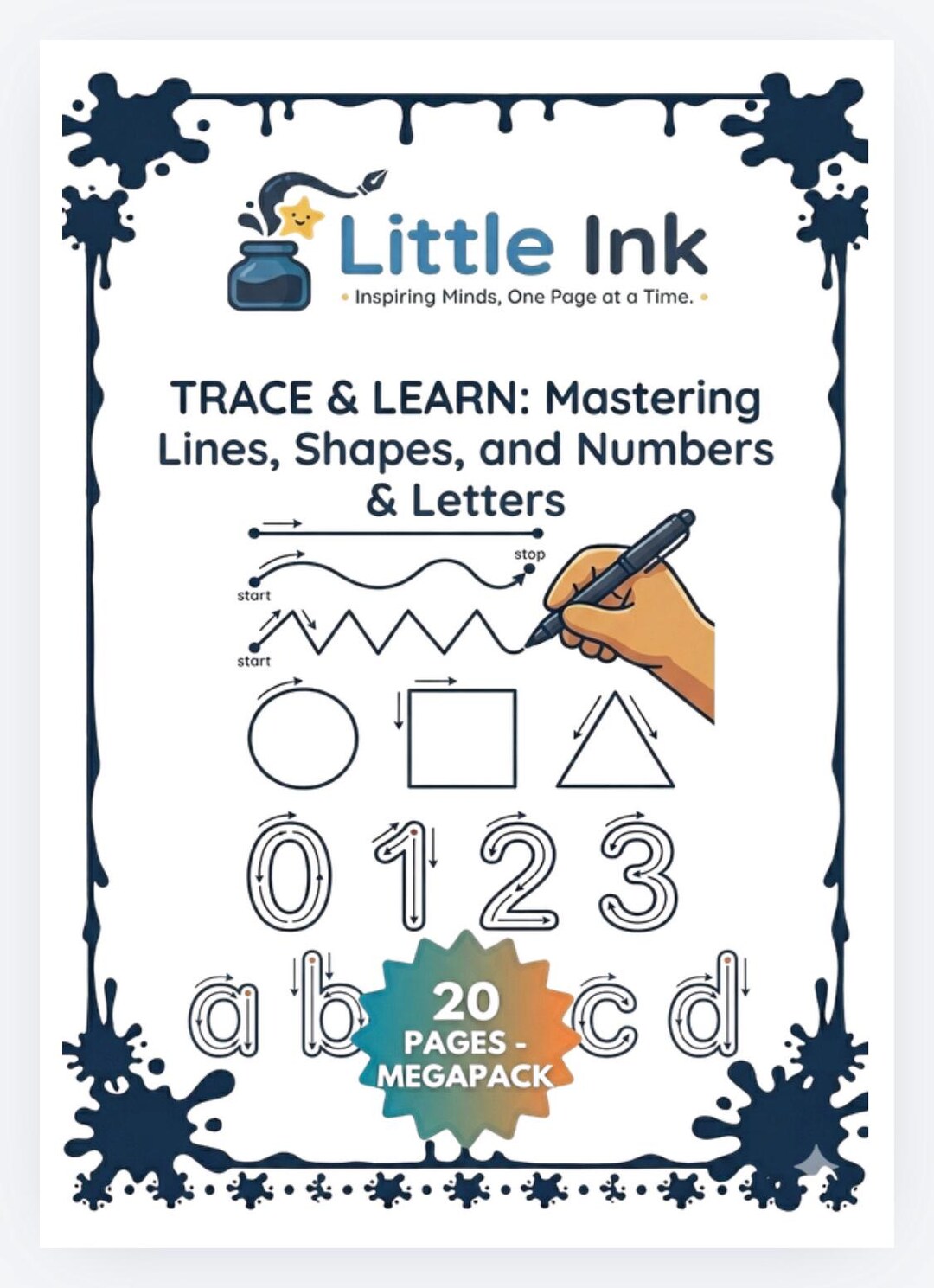Trace and Learn Mega Pack: Preschool Writing Practice for Lines, Shapes ...