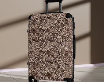 Leopard Suitcase travel vacation bag clothes storage plain fly