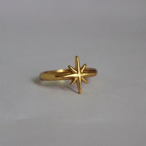 Anello Stella Polare Oro, Anello Stella Nautica, Anello Starburst, Anello Stella Polare, Anello Stella Polare, Regalo per Lei, Regalo per Lui, Anello Unisex in Argento