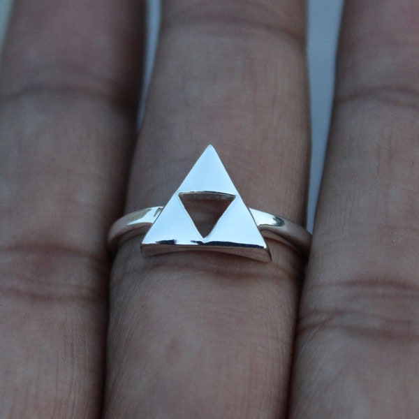 Legend of Zelda Triforce Ring, Triforce Ring, Zelda Gold Ring, Anime Inspired Ring, Gamer Ring, Triangle Ring, Zelda Triforce Silver Ring