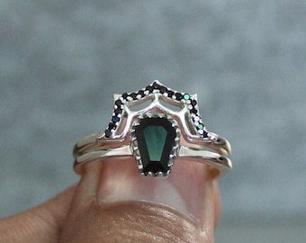 Spinnennetz Schmuck, Gothic Onyx Kröne Schmuck, 925 Silber Ring