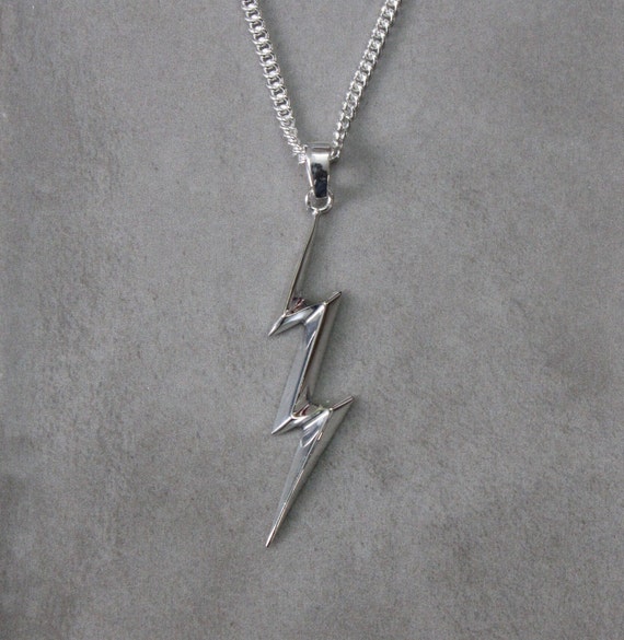 Ciondolo A Forma Di Fulmine In Argento Sterling: Pendente .925 - Foto 5