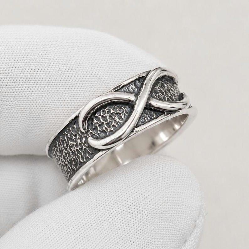 Black Goku Time Ring, Eternal Dragon Kai Goku Ring, DBZ Inspired Anime Ring, Sterling Silver Infinity Band image 10