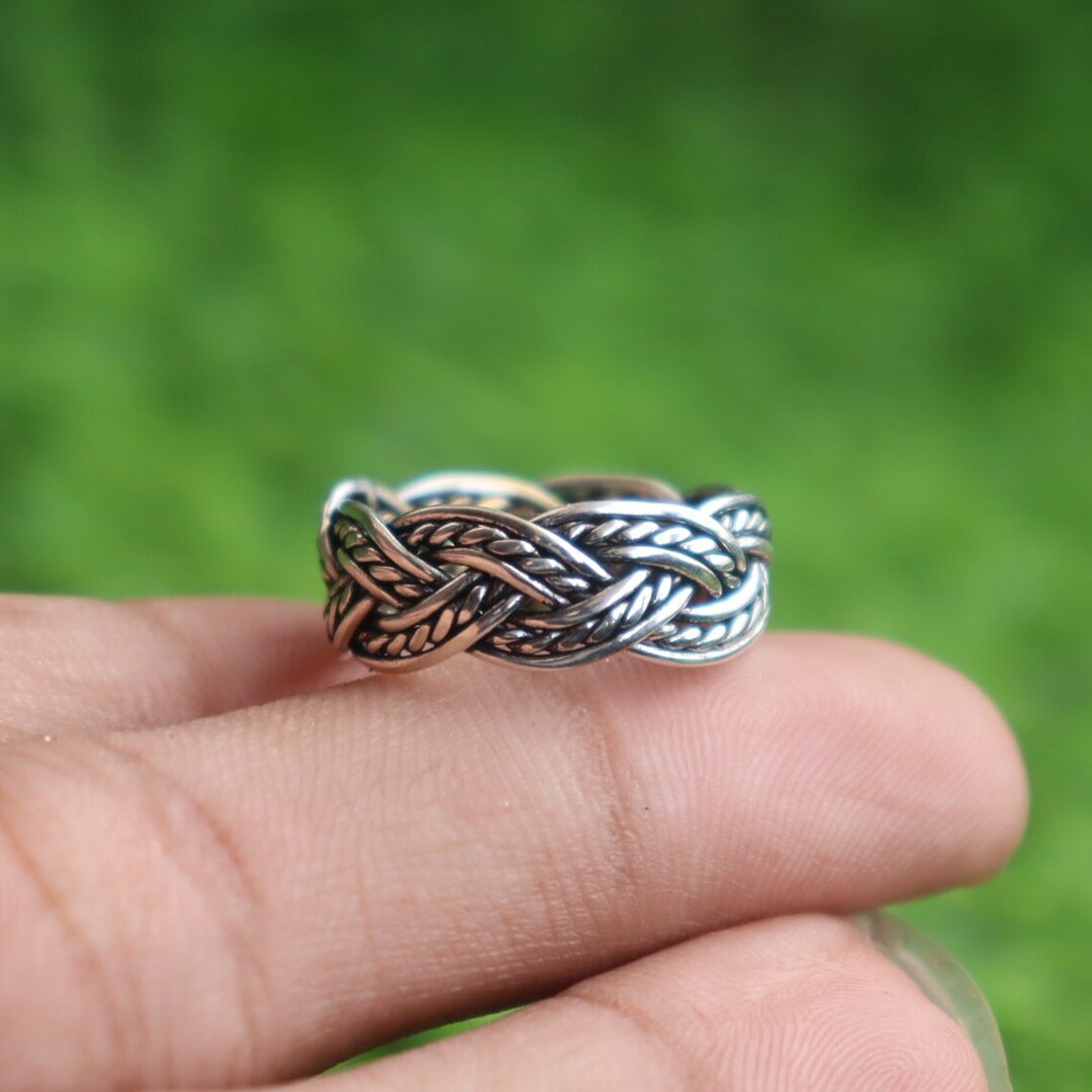 Celtic Band Puzzle Ring, Silver Puzzle Ring, Rope Ring for Women