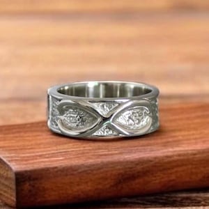 Oxidized Sterling Silver Eternal Dragon Ring: Dragon Ball Inspired Band