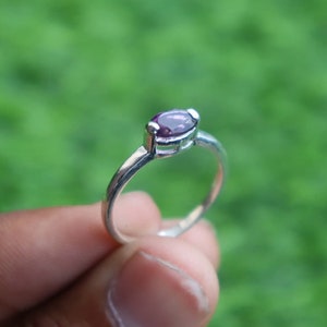 Amethyst Silver Ring, Minimalist Ring, Gift For Her, Ring For Women, February Birthstone, Gift For Mom, Dainty Ring, Unique Holiday Gift