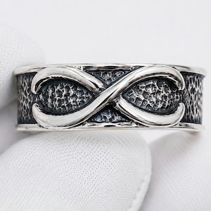 Black Goku Time Ring, Eternal Dragon Kai Goku Ring, DBZ Inspired Anime Ring, Sterling Silver Infinity Band image 8