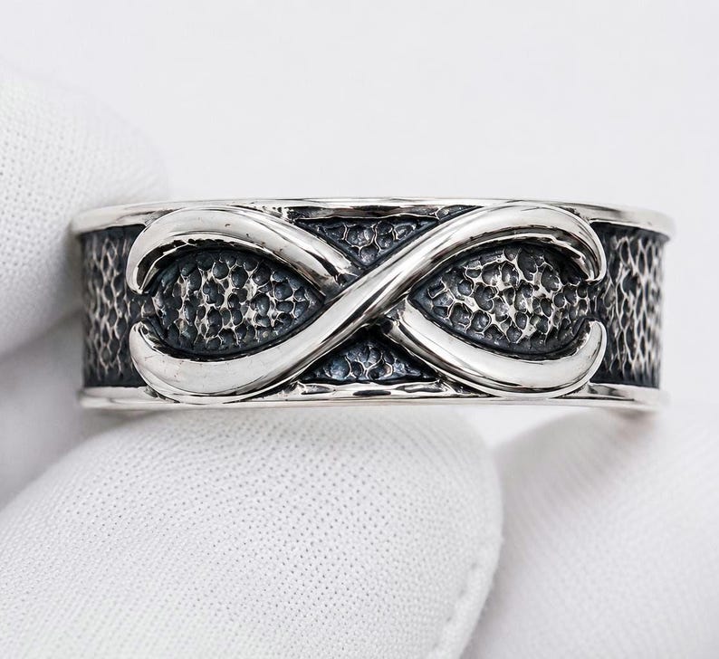 Black Goku Time Ring, Eternal Dragon Kai Goku Ring, DBZ Inspired Anime Ring, Sterling Silver Infinity Band image 8