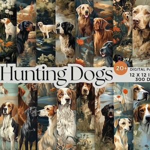 Perros de caza png imágenes sin costuras PAQUETE de 20 de alta resolución ideal para cualquier proyecto doméstico, manualidades, fondos digitales, regalos, álbumes de recortes