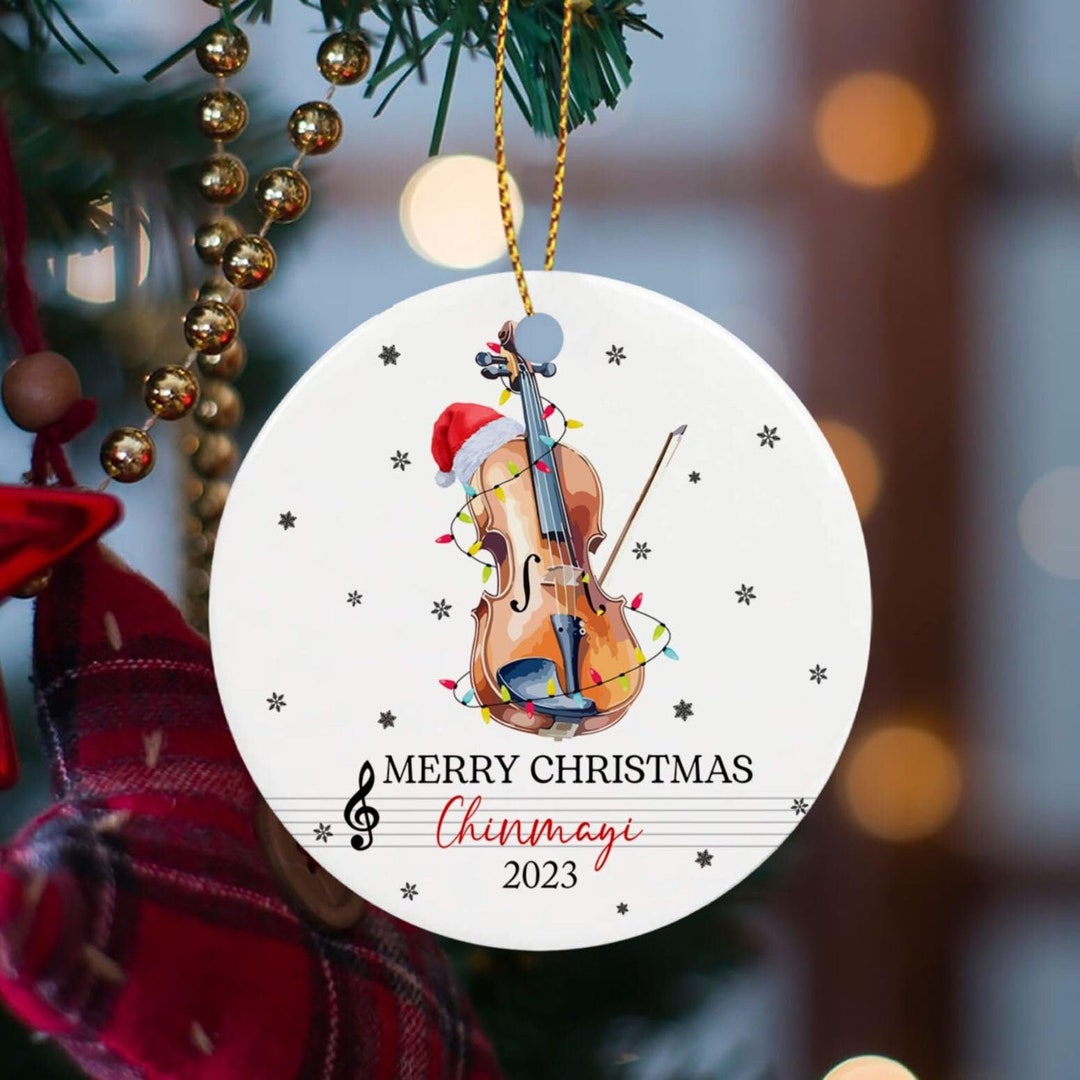 Violinist Playing Violin Christmas Ornament 2023, Violin Musical