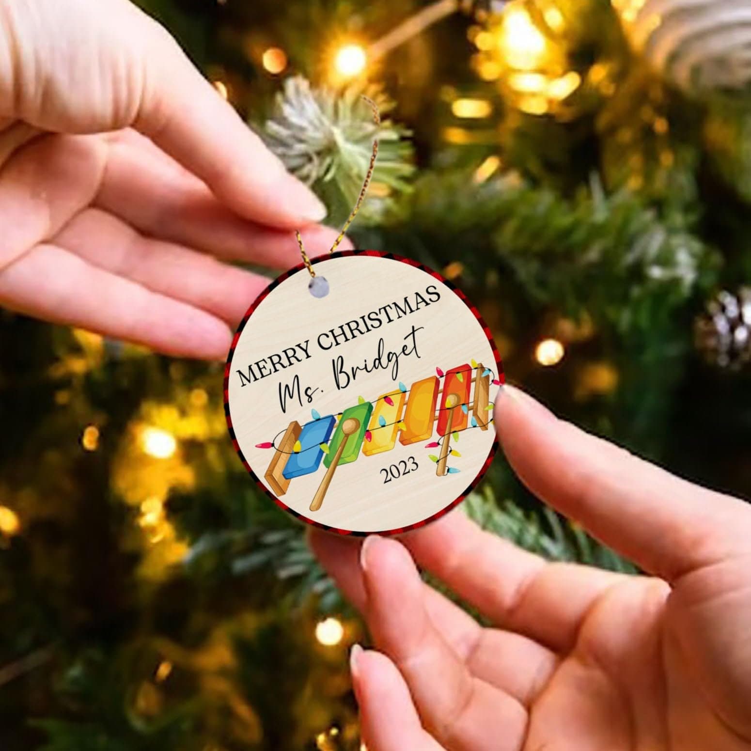 Custom Xylophone Musical Instrument Ornament, Personalized Xylophone