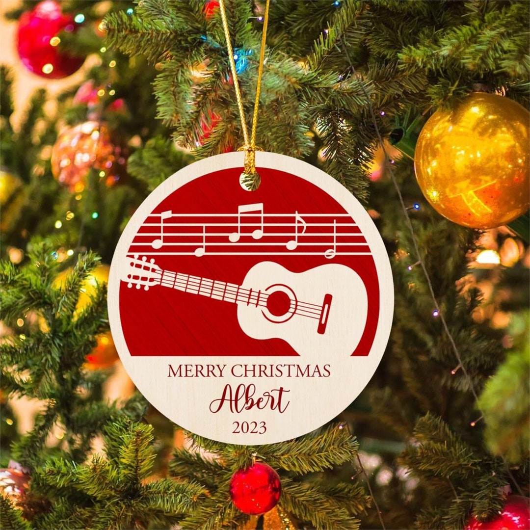 Acoustic Guitar Musical Instrument Christmas Ornament 2023 - Etsy