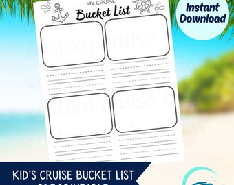 Kids Cruise Activities Cruise Journal For Kids Printable PDF Digital Download Cruise Bucket List