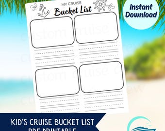 Cruise Activities Family Cruise Games Print Cruise Journal For Kids Printable PDF Digital Download Cruise Bucket List Kids Cruise Journal