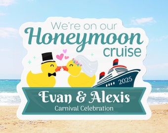 Honeymoon Cruise Magnet Cruise Duck Door Magnet Personalized Cruise Magnets Couple Stateroom Decor Cruise Door Ideas Newlyweds Cruise Magnet