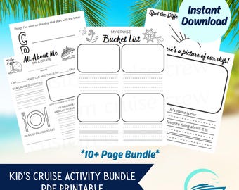 Kids Cruise Bundle Family Cruise Games Print Cruise Journal Kids Printable PDF Digital Download Cruise Bucket List Kids Cruise Journal