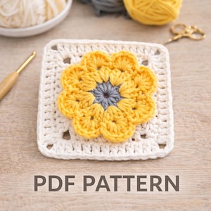 Gehäkelte Oma Quadrat Blumenmuster