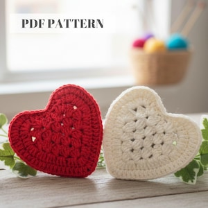 Dessous de verre au crochet pour la Saint-Valentin : motif coeur | Cadeau de Saint-Valentin facile | Patron PDF