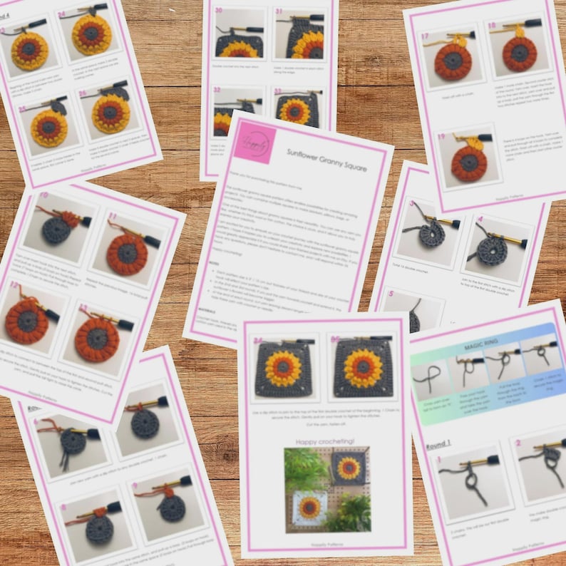 Patroonbundel gehaakte zonnebloem kip handdoekhouder (pdf) afbeelding 10