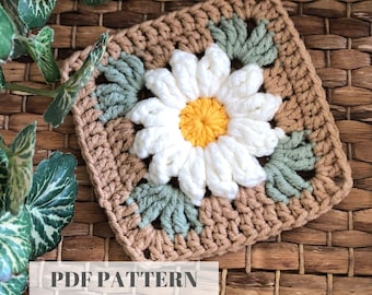 Crochet Granny Square Daisy Pattern