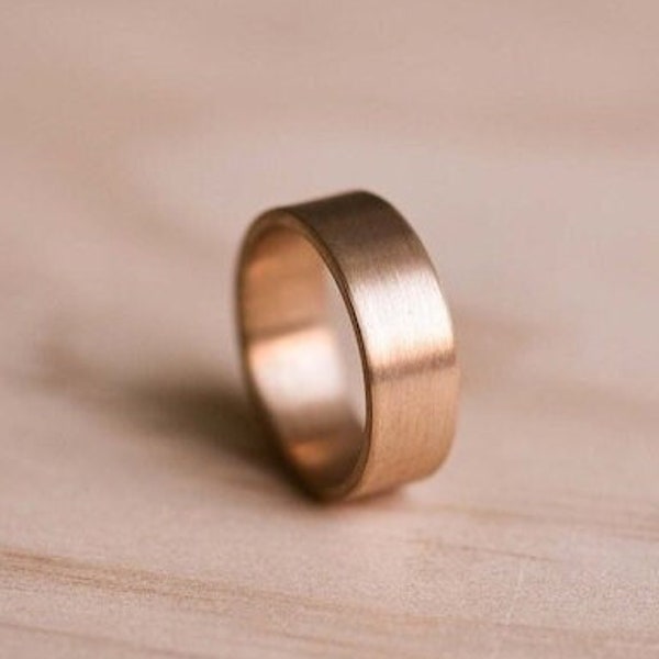 Bague en bronze brossé - bague de mariage brossée, alliance en bronze bague en cuivre bague en bronze bombée bague en bronze bague en cuivre bague cadeau pour elle