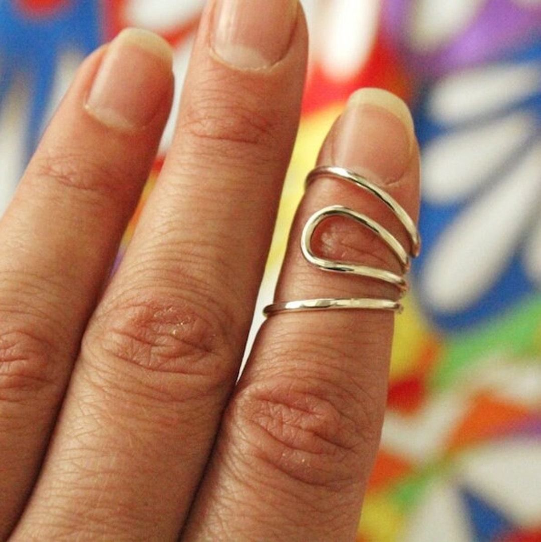 Silver Arthritis Splint Ring, Lateral Deviation Support, EDS Ring