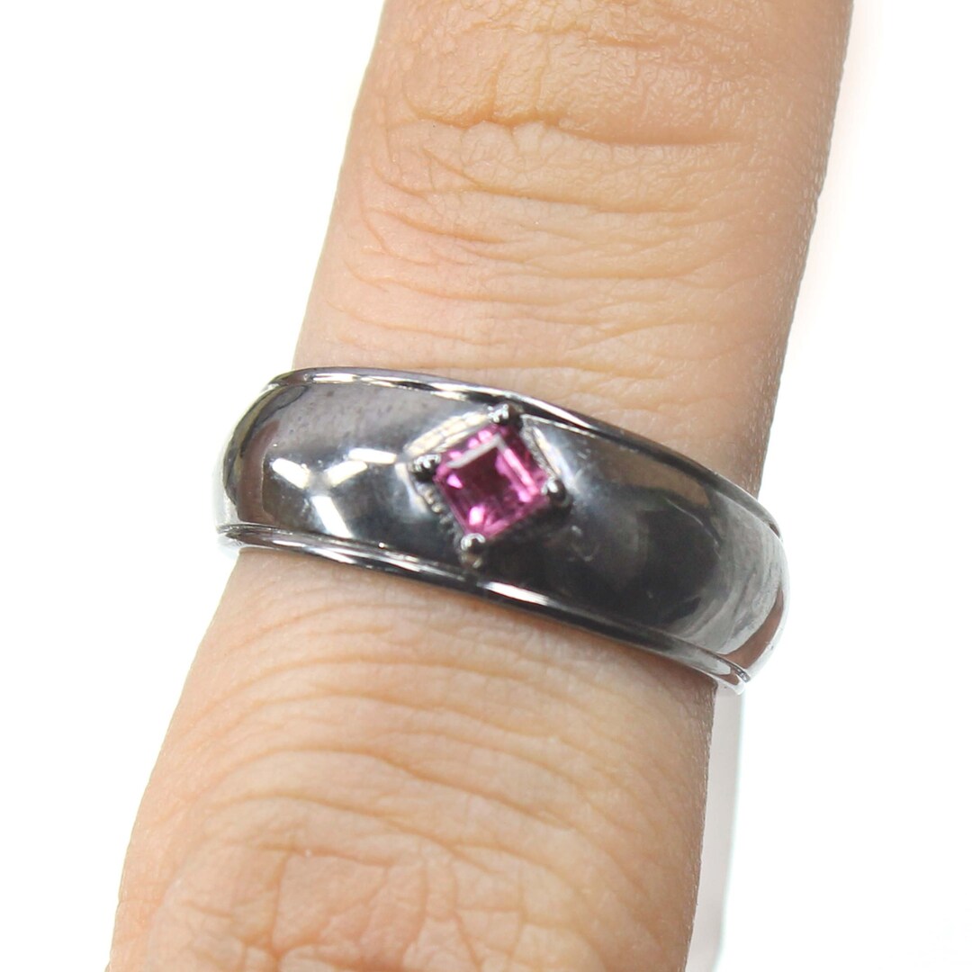 Bague Victorienne En Argent Sertie émeraudes, Rubis, Zircon - Taille 57 - Occasion