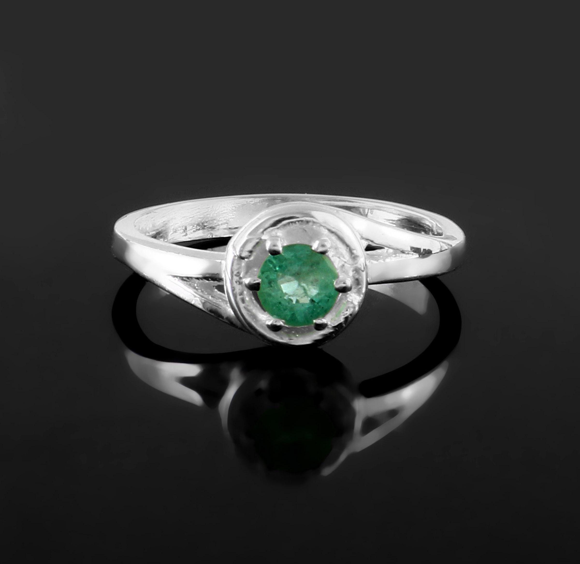 Natural Emerald  Ring, Gemstone May Birthstone Ring, 925 Sterling Silver Green Stone , Engagement Ring, Anniversary Ring Gifts For Her