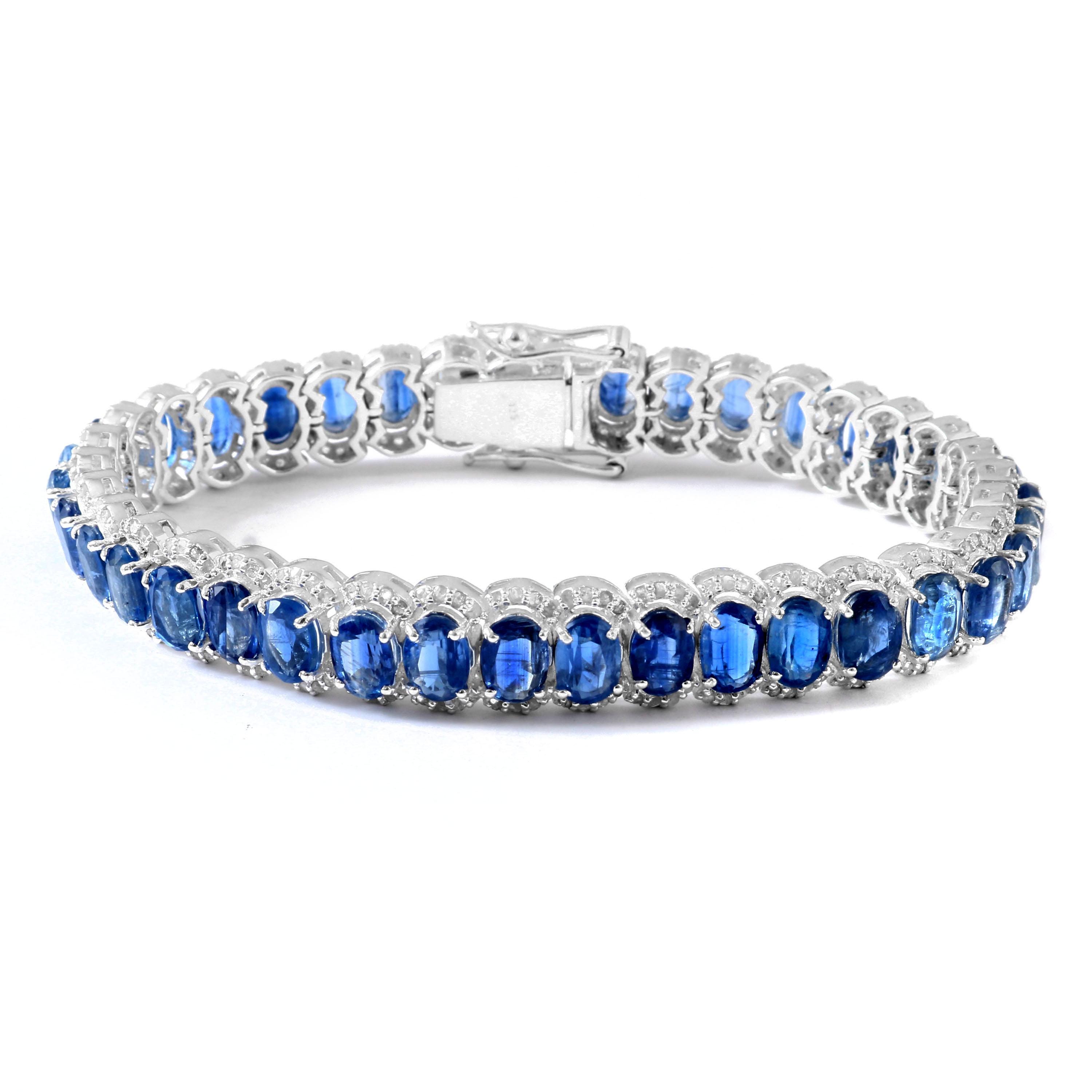 Bague en argent sterling en kyanite du Népal, 1,446ct
