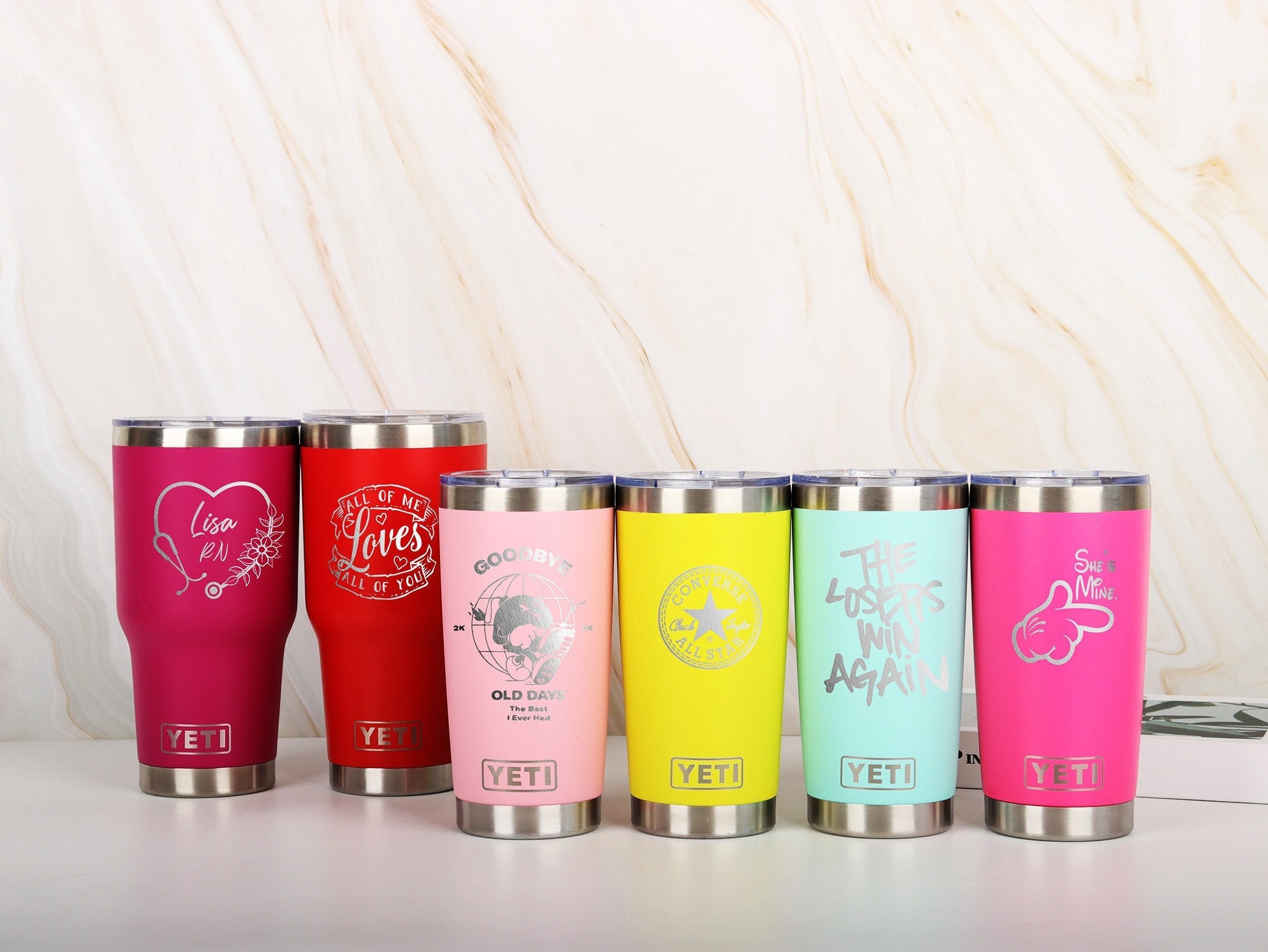 Personalized Yeti Tumbler20 Oz Custom Yeti Tumblerpink Yeti Etsy