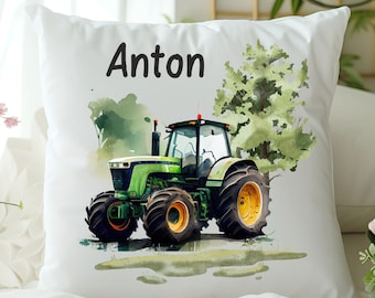 Kissen | personalisiert | Geschenk | Schulanfang  | Kindergarten | Traktor Farmer