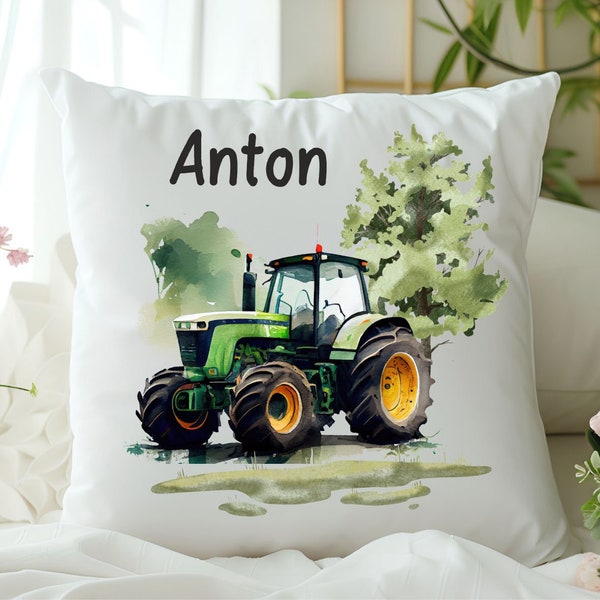 Kissen | personalisiert | Geschenk | Schulanfang  | Kindergarten | Traktor Farmer
